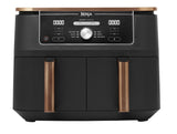 Ninja Foodi MAX Dual Zone Airfryer, Amazon Exclusive, Tang, 2 laden, 9,5L, 6-in-1, Gebruik geen olie, Air Fry, Max knapperig, Gebraden, Bakken, 8 porties, Nonstick Vaatwasmachinebestendige manden,