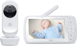 Motorola Ease 35 babymonitor met 5 inch camera HD nachtzicht, twee-weg communicatie, slaapliedjes, zoom, kamertemperatuurbewaking, wit