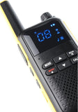 Cleyver Talk 54, Professionele Walkie Talkies, Robuust IP54, PMR446, Vergunningsvrij, Lange Batterijlevensduur, 16 Kanalen, Zaklamp, Micro USB, 2.5mm Jack, Voor Zwaar Gebruik, Zwart, Geel