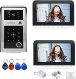 Draadloze deurbel WIFI IP Intercom Smart Video Deurbel Vingerafdruk & Wachtwoord & RFID Ontgrendel Deur Toegang Video Deurtelefoon Systeem voor het Thuisschoolkantoor (Color : B KITS)