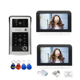 Draadloze deurbel WIFI IP Intercom Smart Video Deurbel Vingerafdruk & Wachtwoord & RFID Ontgrendel Deur Toegang Video Deurtelefoon Systeem voor het Thuisschoolkantoor (Color : B KITS)