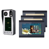 Remote app ontgrendeling, opname, momentopname 7-inch bekabeld wifi vingerafdruk IC-kaart Video deurbel intercomsysteem,C