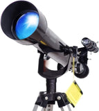 Telescopen Telescoop voor Volwassenen Astronomie Beginners, 60 mm Travel Refractor Telescoop met Verstelbaar Statief, Kijkmaan Telescoop