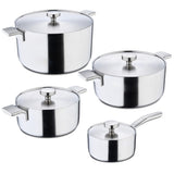 Alessi steelset + braadpan 20/24/28 cm + deksel 16/20/24/28 cm