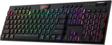 Redragon K618 Horus mechanisch RGB-toetsenbord, Bluetooth/2,4 GHz/bekabeld, tri-mode, platte toetsen, gamingtoetsenbord met draadloze verbinding, speciale media-besturing en lineaire rode schakelaar