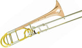 Beginnerstrombone Bb/F- tenortrombone Goudmessing beker met mondstuk Draagtas Muziekinstrumenten Posaune messing