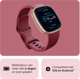 Fitbit Versa 4 - Sportieve smartwatch met ingebouwde gps en een batterijduur tot 6 dagen. Compatibel met Android en iOS.