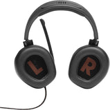 JBL Quantum 300, over ear gaming headset met opklapbare microfoon en hybride bedrading, compatibel met meerdere platforms, in zwart