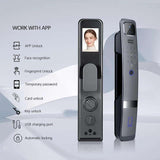 3D Face Smart Deurslot, NFC Keyless Entry Deur Outdoor Digitaal Slot Met Beveiligingscamera Deurslot Met Code En Vingerafdruk Biometrisch, Slimme Sloten Voor Voordeur(lock 30 * 240mm)