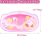 WISHAVEN Kirby Zwart gat muismat - Kawaii toetsenbord gaming pc laptopmat, grote antislip rubberen basis bureaumat voor toetsenbord en muis bureaubladbeschermer (Kirby zwart gat)