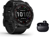 Garmin Fenix 7X Sapphire Solar GPS-Multisport-Smartwatch Touchscreen - DLC Titan - Musik Player - Navigation - schwarz/schwarz inkl. Bluetooth Headset