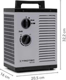 TROTEC TDS 10 P keramische electrische kachel tot 2 KW capaciteit en blaast daarbij tot 286 m³/h luchthoeveelheid uit