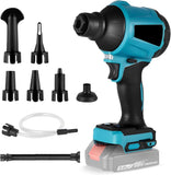 Accubladblazer voor Makita 18 V, bladblazer accu 18 V, snoerloze accu, bladblazer voor gazononderhoud, bladblazen, auto- en hoekreiniging (zonder accu's, zonder oplader) (blauw)