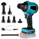 Accubladblazer voor Makita 18 V, bladblazer accu 18 V, snoerloze accu, bladblazer voor gazononderhoud, bladblazen, auto- en hoekreiniging (zonder accu's, zonder oplader) (blauw)