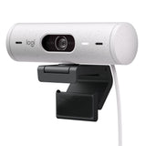 Logitech Brio 500 Full HD Webcam met auto light correction, Show Mode, Dubbel ruisonderdrukkende microfoons, Privacy cover, werkt met Microsoft Teams, Google Meet, Zoom, USB-C-kabel - Wit