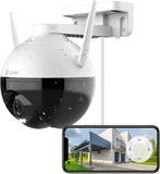 EZVIZ C8C 1080P buiten wifi-bewakingscamera met kleur nachtzicht, IP360° pan/tilt outdoor dome camera, IP65 waterdicht, AI menselijke vormdetectie, H.265, Alexa Compatible, 2,4 GHz