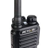 Retevis RT647 Walkie Talkie Waterdicht Licentievrij 16 Kanalen CTCSS & DCS VOX LED Zaklamp Oplaadbaar Walkietalkie USB-lader Radioapparatuur (1 Paar, Zwart)