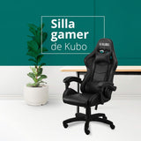 KUBO Ergonomische gamingstoel, nylon, zwart, eenheidsmaat