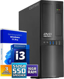 Desktop PC met Intel i5 4-thread 3.20 GHz | 16GB DDR3 | 512 GB SSD | USB3 | WiFi 600 en Bluetooth 5 | Windows 11 Prof. 64-bit | Business Office Multimedia Computer met 3 jaar garantie!