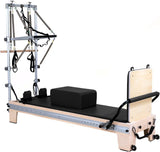 Wunder Pilates C1 Reformer met toren in Esdoornhout, Zwart