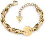 Guess Damesarmband, ovaal, ketting, met munt, één maat, goud, 32011714