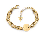 Guess Damesarmband, ovaal, ketting, met munt, één maat, goud, 32011714