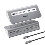 Docking Station USB C Dual 4K HDMI 14-IN-1 Multi-Port Hub USB C Triple Display DockingStation met HDMI, DP-poort, USBC3.1, USB 3.1/3.0, 100W PD, RJ45 voor Macbook, Dell, HP