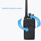 Retevis RT81 bidirectionele radio, IP67 waterdicht, 32-kanaals DMR analoge/digitale walkie-talkie, 2200mAh draagbare radio lange afstand voor buitenwerk (zwart, 2 stuks)