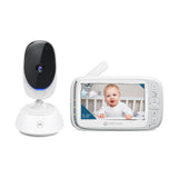 Motorola Nursery VM75 Babyfoon met camera met 5 inch ouderunit, babymonitor met nachtzicht, digitale zoom, twee-weg communicatie en slaapliedjes, kunststof, wit