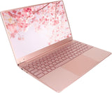 Draagbare Slanke Laptopcomputer Roze, 15,6-inch 2K HD-scherm, Quad-core CPU, DDR4L 12GB, voor Windows 11-systeem, Laptop met Vingerafdruk, Toetsenbord met Achtergrondverlichting, EU(12+512G)