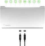 Belkin Thunderbolt 2 Express HD docking station voor MacBook, Dual Display, 4K Thunderbolt kabel, zilver