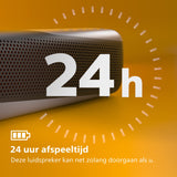 Philips Draagbare Bluetooth-luidspreker, TAS7807W/00, Water en Stof IP67-bescherming, Wireless Speaker Met Draagriem Ingebouwde Microfoon Voor gesprekken, Powerbank en Tot 24 Uur Afspeeltijd, Wit