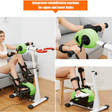 JTYX Bewegingstrainer, arm- en beentrainer, 2-in-1 met motor, revalidatietrainer, hometrainer, pedaaltrainer, trainingsdisplay en massagehandgrepen voor senioren