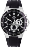 Casio Edifice EF-552-1AVEF, herenhorloge, zwart, massieve roestvrijstalen behuizing en harsarmband, 10 bar