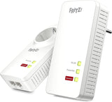 AVM FRITZ! Powerline 1260E/1220E WLAN Set (WLAN-Access Point, ideaal voor media-streaming of NAS-verbindingen, 1200 MBit/s, Duitstalige versie) wit