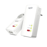 AVM FRITZ! Powerline 1260E/1220E WLAN Set (WLAN-Access Point, ideaal voor media-streaming of NAS-verbindingen, 1200 MBit/s, Duitstalige versie) wit