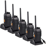 Retevis RT27 Portofoons Professionele Walkie Talkie PMR446 Vergunningsvrije 16 Kanalen CTCSS/DCS VOX Walkie Talkies met USB-laadstation (5 Stuks, Zwart)