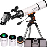 Professionele astronomische telescoop voor volwassenen, draagbaar, krachtig, 20 x 250 cm, eenvoudig te monteren en te gebruiken, ideaal voor het observeren van maan, planeten, galaxies en meer, inclusief handleiding in het Spaans (mogelijk niet besch