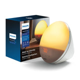 Philips Wake-up light SmartSleep - Wakker worden met licht - 5 Natuurlijke wekgeluiden - 20 Helderheidsniveaus - Simulatie van zonsondergang - Met FM-Radio en sluimerfunctie - HF3519/01