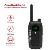 Techside TS-T2 Professionele walkietalkie 16 kanalen PMR446 (gebruik), Vox met 5 niveaus, automatische kanaalscan, set van 4 transceivers