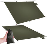 Onewind Tent Footprint, 4000 mm waterdicht, PU-coating, ultralicht, camping, tarp, tentvloer, vloer, blad met draagtas, voor rugzak, wandelen, kamperen, picknick, 250 x 140 cm, OD-groen