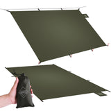 Onewind Tent Footprint, 4000 mm waterdicht, PU-coating, ultralicht, camping, tarp, tentvloer, vloer, blad met draagtas, voor rugzak, wandelen, kamperen, picknick, 250 x 140 cm, OD-groen