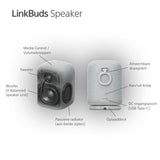 Sony LinkBuds Speaker - Draadloze draagbare Bluetooth speaker met oplaaddock, IPX4, waterbestendig, 25 uur batterij, heldere belkwaliteit, home speaker - Lichtgrijs