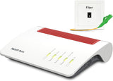 AVM FRITZ!Box 5590 Fiber Edition AON glasvezel modemrouter en MESH Master met Wi-Fi 6 tot 2400 Mbit/s (5 GHz) + 600 Mbit/s (2,4 GHz), 2,5 Gigabit LAN, 4x gigabit-LAN, 2x USB 3.0