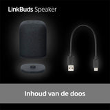 Sony LinkBuds Speaker - Draadloze draagbare Bluetooth speaker met oplaaddock, IPX4, waterbestendig, 25 uur batterij, heldere belkwaliteit, home speaker - Zwart