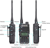 Retevis RT85 Walkie Talkie, draagbare draagbare dual-band 2-weg radio, professionele 2m / 70cm transceiver met VOX, DTMF, 200CH Walkie Talkie Long Range voor magazijn, fabriek (zwart, 5 stuks)