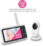 Vtech VM350 Babyfoon met camera, 5 inch video babymonitor, helder geluid, babyfoon met camera, lcd-kleurenscherm en nachtzichtfunctie, met intercomfunctie, slaapliedjes en geluiden