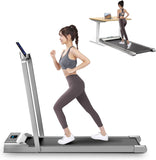 AJUMKER elektrische loopmachine onder bureau loopband voor thuiskantoor training met afstandsbediening, draagbare indoor fitness loopband ultradunne stille energiebesparing