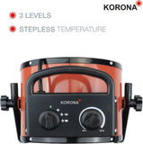 Korona 60002 Elektrische ventilatorkachel, keramische verwarmingstechnologie, krachtige ventilatorventilator, 2-in-1 ventilatorkachel en ventilator, 3.000 watt, voor grote ruimtes, bouwplaats, garage,