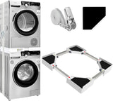 Kiss Core Verbindingsframe voor wasmachines/droger, universeel tussenbouwframe, wasdroger met rateltouw, wit, 47-60 cm